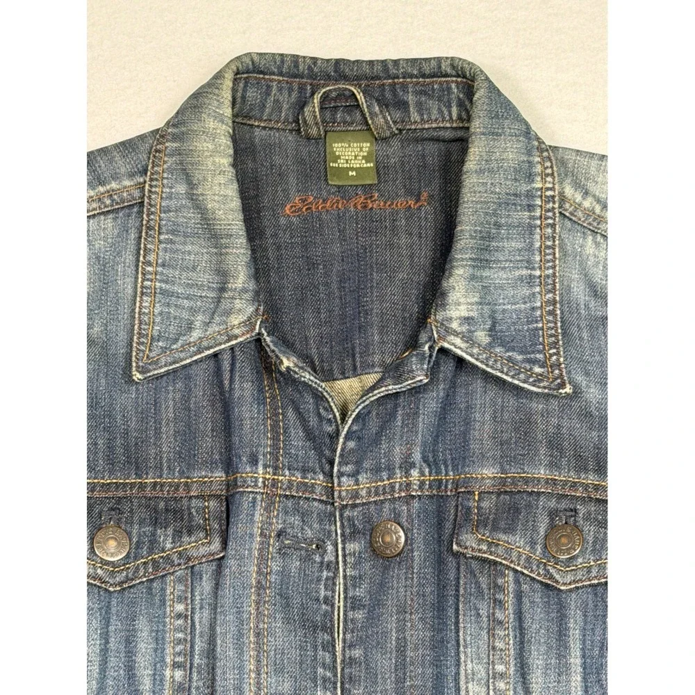 Eddie Bauer Womens Denim Jacket Blue‎ Classic Trucker Style Medium